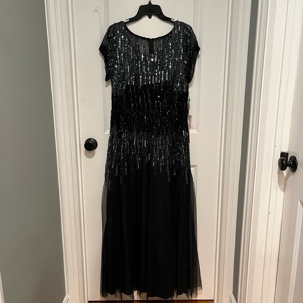 **New with Tags** Beaded Mesh Ombré A Line  Evening Gown